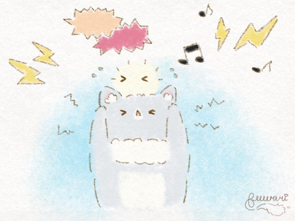 刺激が強くて疲れるイラストです