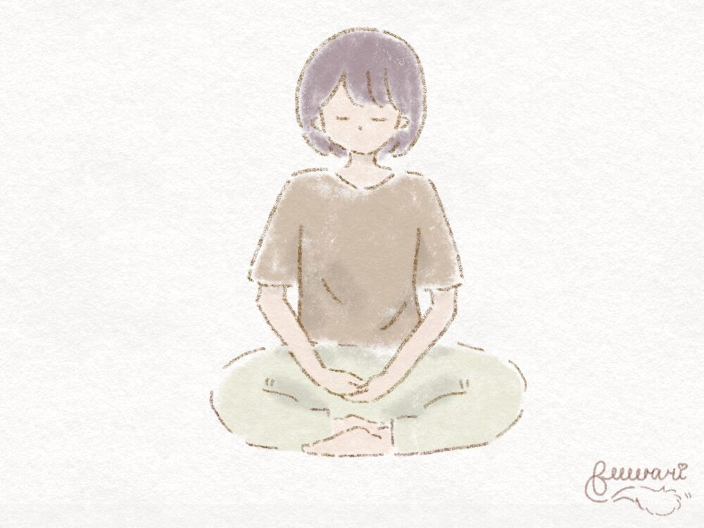 女性が瞑想をしているイラストです
