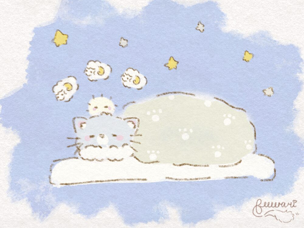 猫のさくが寝ている画像です