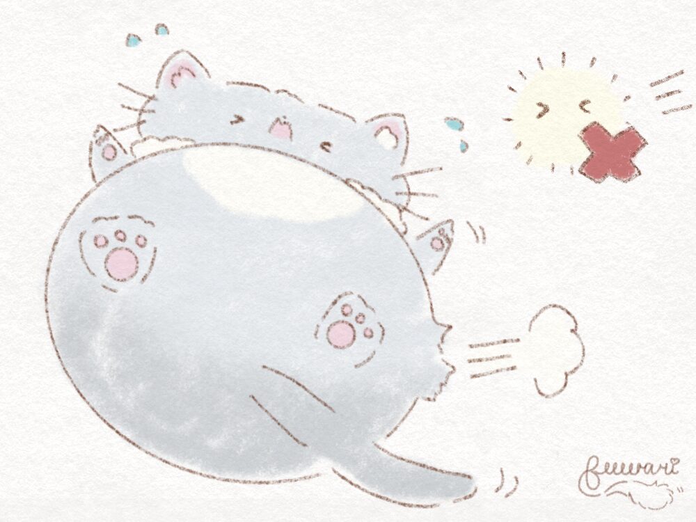 さくが風船のようになって爆発しているイラストです